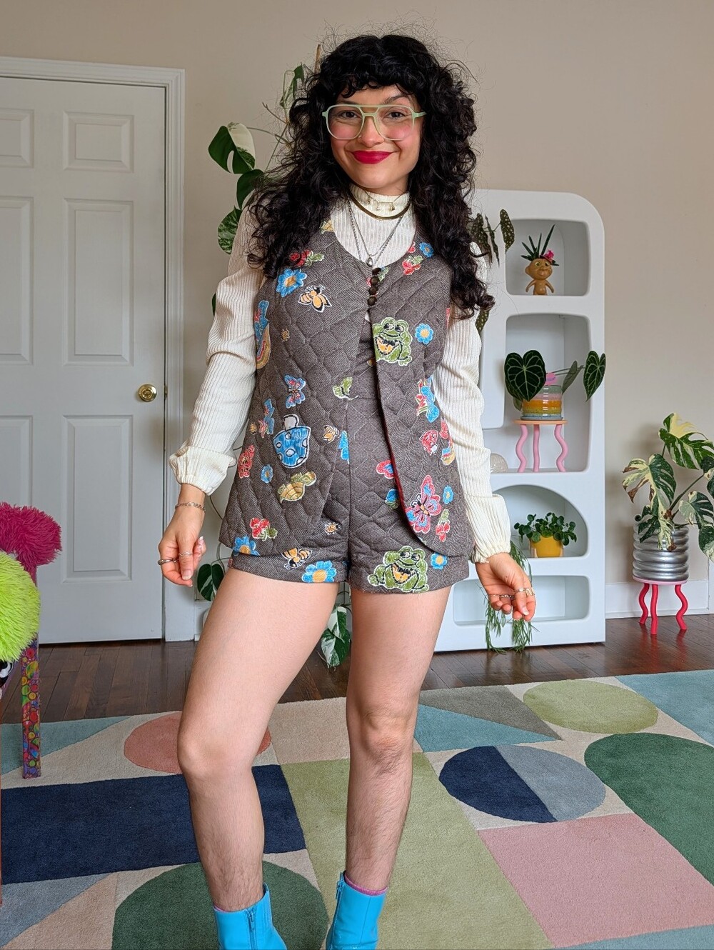RARE 70s vintage grail quilted matching set - Picture 2 of 8